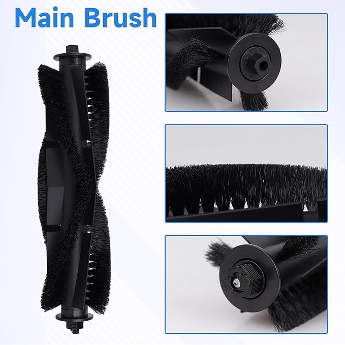 Replacement Parts for Tikom G8000/G8000 Pro/HONITURE G20 Robot Vacuum Cleaner - Spare Accessories - 1 Main Roller Brush 8 Side Brushes 4 HEPA Filters 4 Mop Pads and 1 Brush