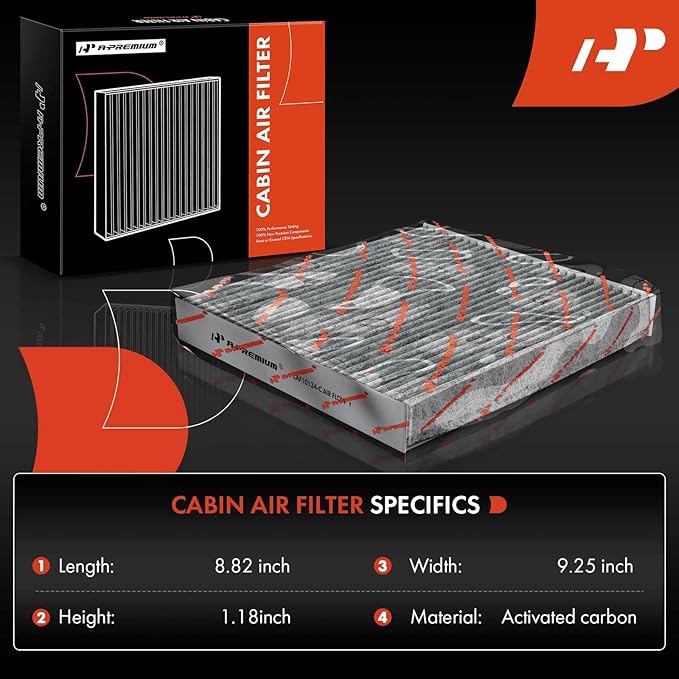 A-Premium 2-PC Engine & Cabin Air Filter with Activated Carbon Compatible with Honda Pilot 2016-2022, Passport 2019-2022, Ridgeline 2017-2022 & Acura MDX 2016-2020 3.5L, MDX 2017-2020 3.0L