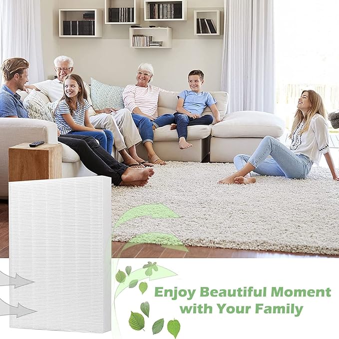 Goodsby 2 Pack Replacement H13 True HEPA Filters Pack for Coway Air Purifier AP1512HH AP-1512HH-FP AP-1518R AP-1519P and Airmega 200M, 2x True HEPA Filters and 8x Activated Carbon Pre Filters (1)