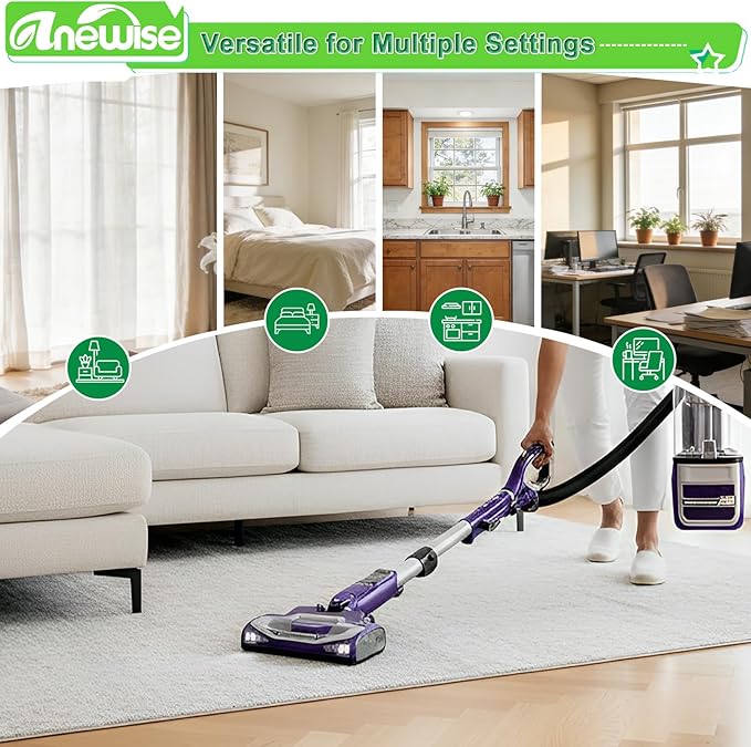 1+2 Filter Replacement for Shark Navigator NV586 NV581 NV581Q NV580 NV585 Powered Lift-Away DLX Upright Vacuum, 1 HEPA and 2 Foam Felt Filters, Part # XFFT580 & XHEP580