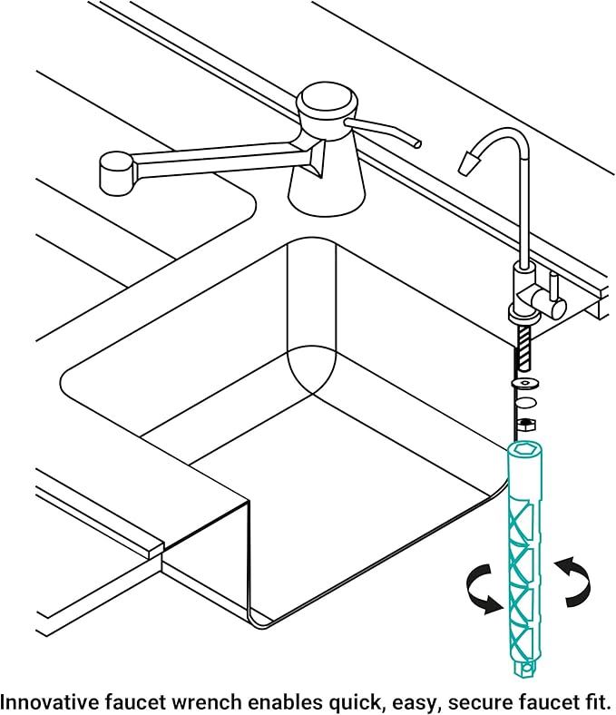 Metpure Non-airgap NSF Certified RO Faucet Reverse Osmosis Drinking Water Filtration System Water Dispenser Spout (Polished Nickel). Vase Style with Faucet Wrench.