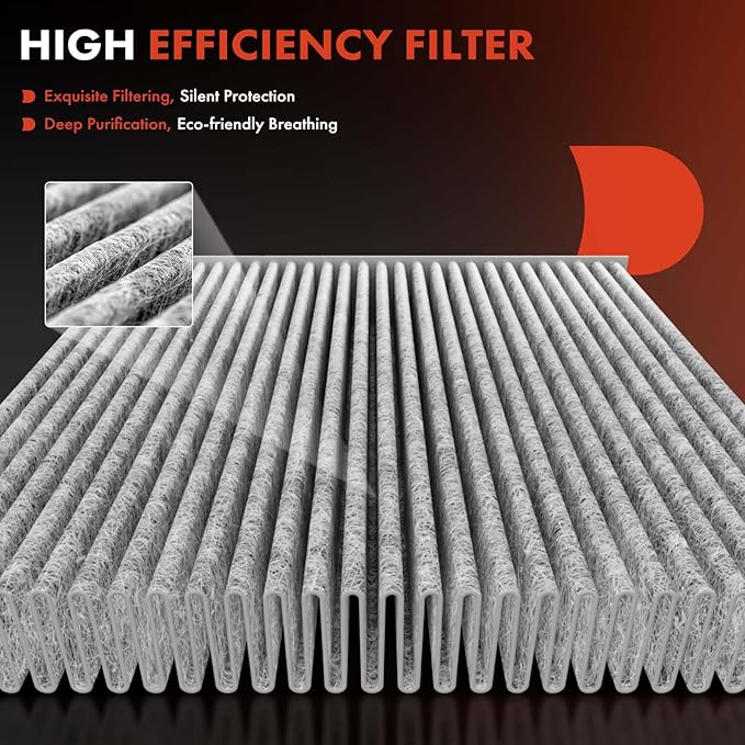 A-Premium Cabin Air Filter with Activated Carbon Compatible with Ford Escape 2013-2019, Focus 2012-2018, Transit Connect 2014-2022, C-Max 2013-2018, GT 2017-2022 & Lincoln MKC 2015-2019