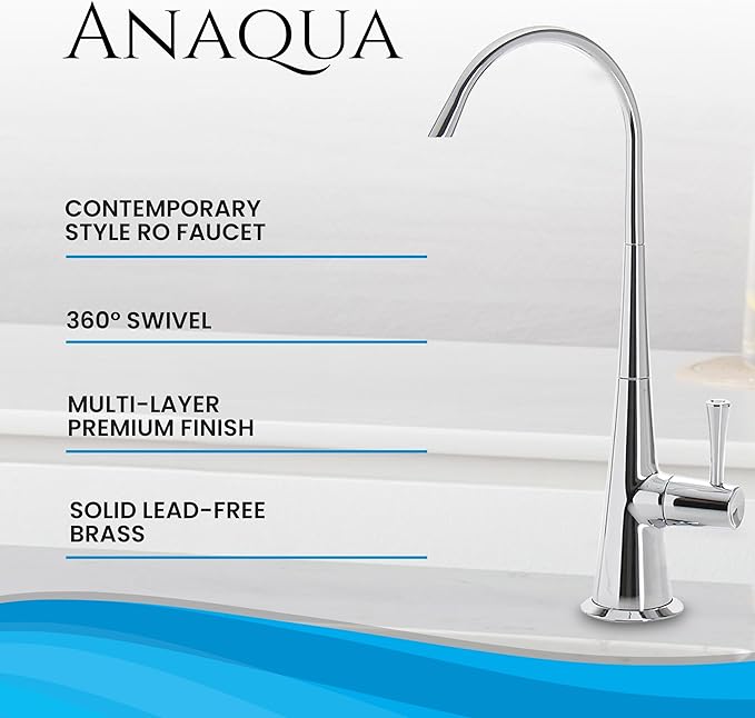 Metpure Non-airgap Brass RO Faucet Reverse Osmosis Drinking Water Filtration System Water Dispenser Spout. Contemporary Style. Include Wrench and Faucet Adapters. Chrome.