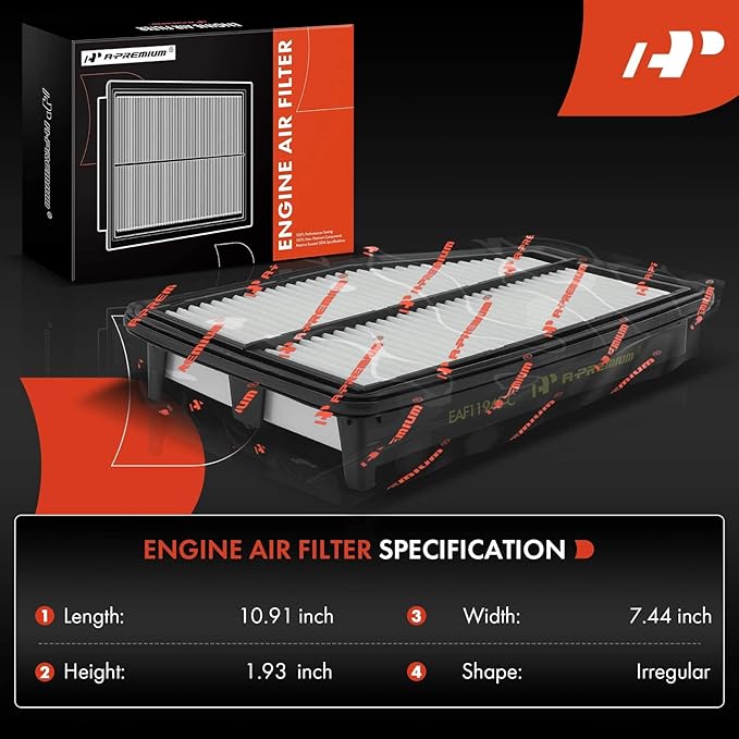 A-Premium Engine Air Filter Compatible with Honda CR-V CRV 2015 2016, L4 2.4L, Replace# 172205LAA00