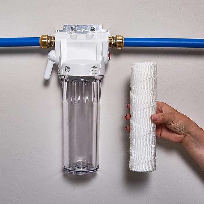 GE FXWSC Whole House Water Filter, Replacement for Water Filtration System, NSF Certified: Reduces Sediment, Rust & Other Impurities from Water, Replace Every 3 Months for Best Results, 2 Filters
