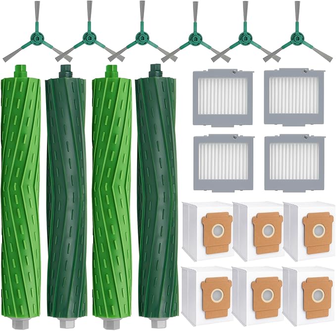 19 Replacement Part Accessories for iRobot Roomba Plus 504 Vac & max 705 vac Vacuum Cleaner, 4 Roller Brush 4 Hepa Filter 6 Dust Bags 6 Side Brush 1 Cleaning Brush