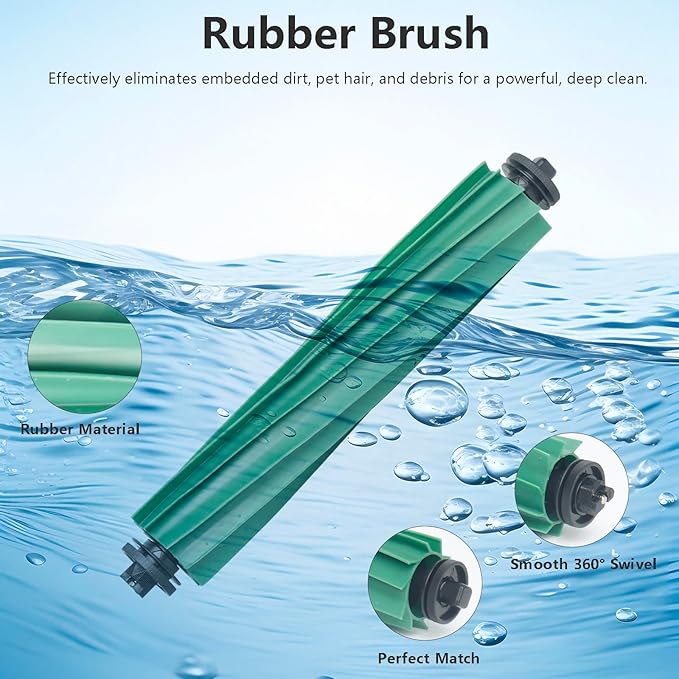 16 Replacement Part Accessories for iRobot Roomba Plus 505 Combo & 405 Combo & 507 Combo Vacuum Cleaner, 1 Roller Brushes 3 Hepa Filter 4 Dust Bags 4 Side Brush 4 Mop Pads 1 Cleaning Brush