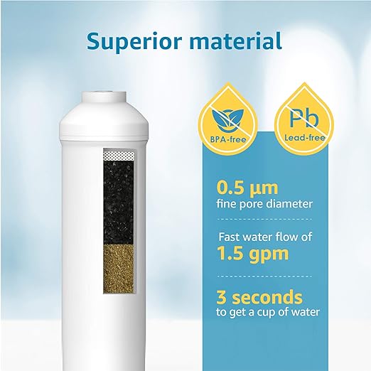 AQUA CREST 5KDC Under Sink Water Filter System, Direct Connect Under Sink Water Filter, Reduces PFAS, PFOA/PFOS, Chlorine, NSF/ANSI Tested 5K Gallons Ultra High Capacity