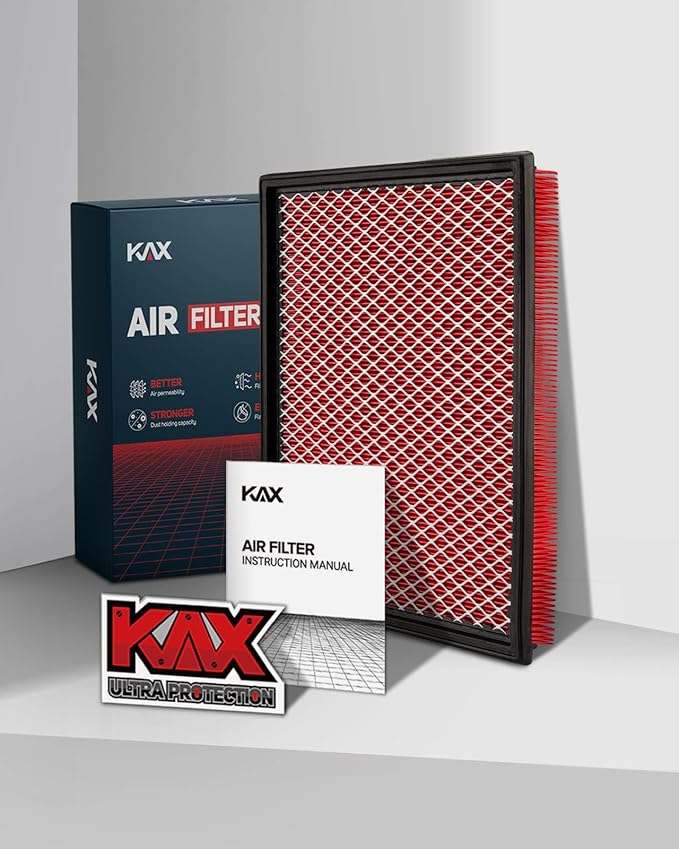 KAX Premium Engine Air Filter, CA7440 Replacement for Frontier, Armada, NV1500-NV3500, Pathfinder, Pathfinder Armada, Xterra, Titan, QX56, Equator, Grand Cherokee, Grand Wagoneer