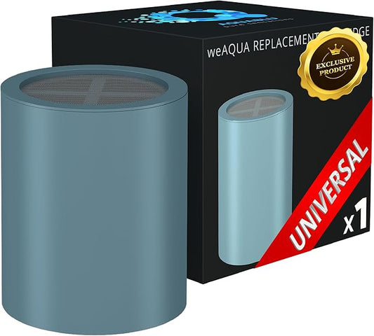 weAQUA Heavy Duty NO BS Shower Filter Replacement Cartridge 1 Pack – 99% Removal of Hard Water, Chlorine, Heavy Metals & Fluoride – Universal Fit – High Output (Teal)