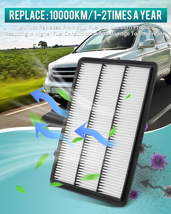 Cartist 165465NA1C Replacement Engine Air Filter Compatible with Infiniti QX50 2019-2025, QX55 2022-2025 Automotive Air Filters (2 Pack)
