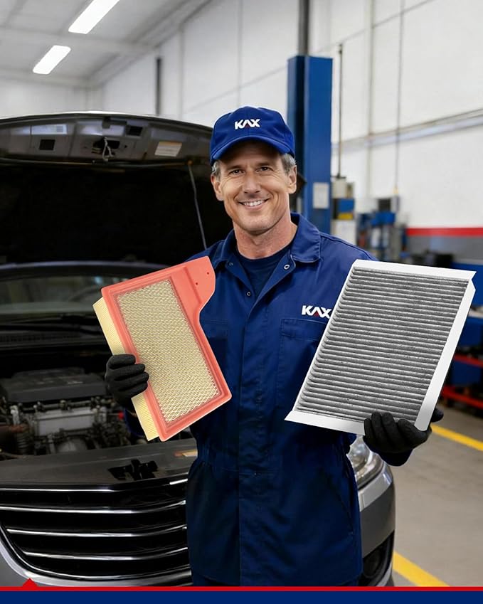 KAX Engine & Cabin Air Filter Kit, Replacement for Ford Mustang 2015-2023 5.0L/2.3T/3.7L, Replace# CA11958 CF12152