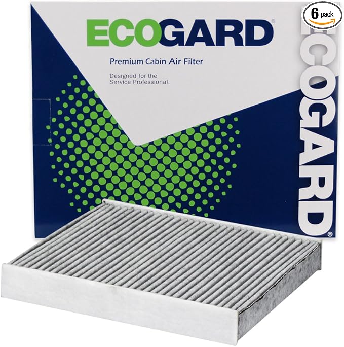 ECOGARD XC10621C Premium Cabin Air Filter with Activated Carbon Fits 2019-2025 Toyota RAV4, 2018-2026 Camry, 2019-2025 Corolla, 2020-2025 Subaru Outback, 2019-2025 Ascent (Pack of 6)