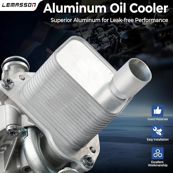 Engine Oil Cooler Filter Housing Assembly Adapter with Insert, Gasket, Cap Compatible with 2011-2021 Chevy Cruze Sonic Trax, Buick Encore 1.4L Turbo Replace 918-428 55566784 55565388 88179-91400