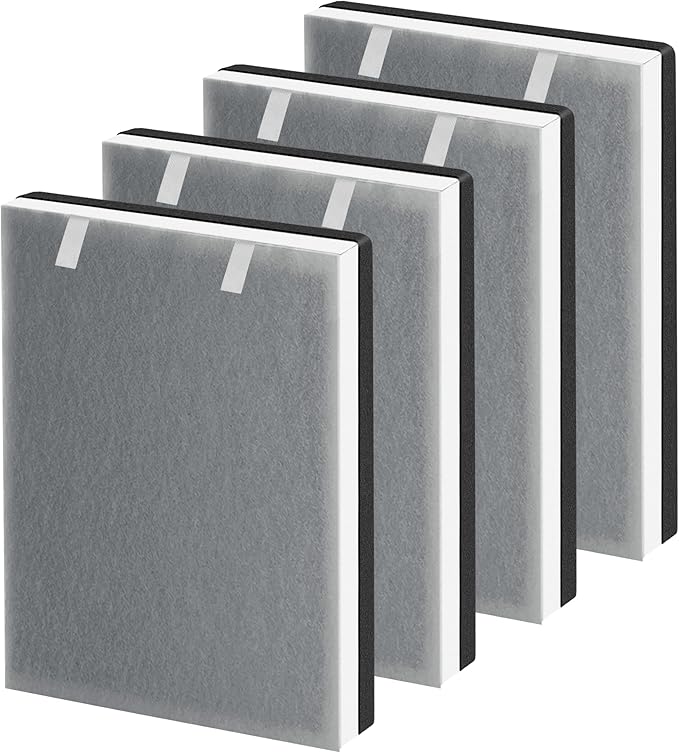 APPLIANCEMATES Vital 100 Replacement Filter for LEVOIT Vital 100 Air Purifier, Extra Pre-Filter, Efficiency Activated Carbon Filter, Part Vital 100-RF, 4 Pack