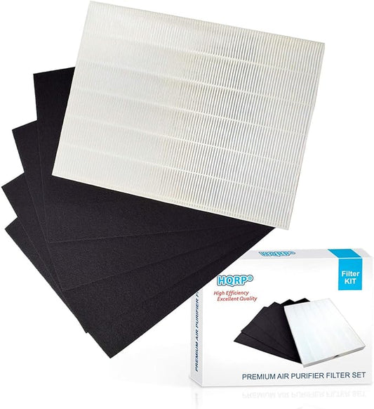 HQRP Filter Set (True HEPA + 4 Carbon) compatible with Fellowes AP-300PH AP-300, HF-300 9370101/9372101 Replacement
