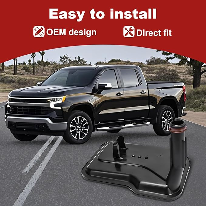 Automatic Transmission Filter Kit Compatible with Express Silverado 1500 2500 3500 Suburban Savana Sierra Yukon CTS Escalade, Replace 24236517,24236933, 6L80E, 6L90E