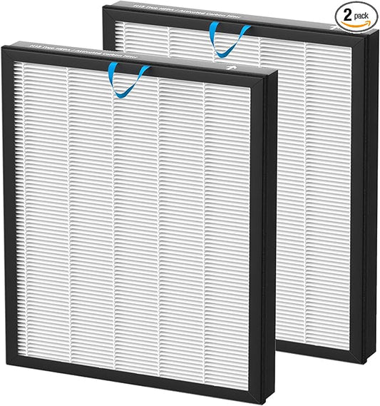 Vital 100S-P Replacement Filter Compatible with LEVOIT Vital 100S and Vital 100S-P Air Purifier, 3-in-1 H13 Grade True HEPA, High-Efficiency Activated Carbon Filter, Vital 100S-RF, 2 Pack White