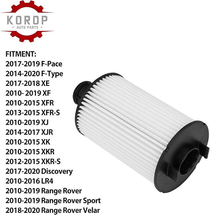 Engine Oil Filter Replaces# LR011279 AJ812351 C2D3670 XR858593, Fits for R-angeRover Land Rover Discovery LR4 Fits for Jaguar F-Pace F-Type XE XF XFR XFR-S XJ XJR XK XKR XKR-S
