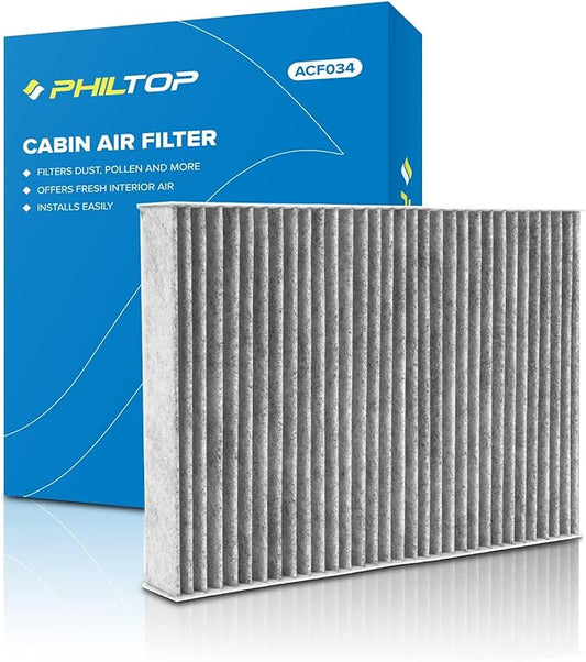PHILTOP Cabin Air Filter w/Activated Carbon, Compatible with CF11854 Nissan Rogue 2014-2020, Rogue Sport 2017-2022, Carbon Filter Up Dust Pollen Odor