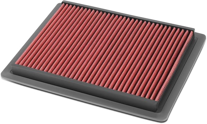 Auto Dynasty High Flow Engine Air Panel Filter Drop-in Reusable & Washable Compatible with Chrysler 300M Concorde LHS Dodge Intrepid 98-04 (Red)
