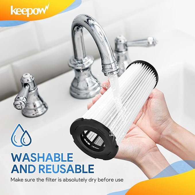 KEEPOW Filter Replacement for Dirt Devil, F1 Filter Compatible with Dirt Devil Featherlite Bagless Upright Vacuum, Parts# 2JC0280000, 3-JC0280-000, 2JC0360000 (2 Pack)