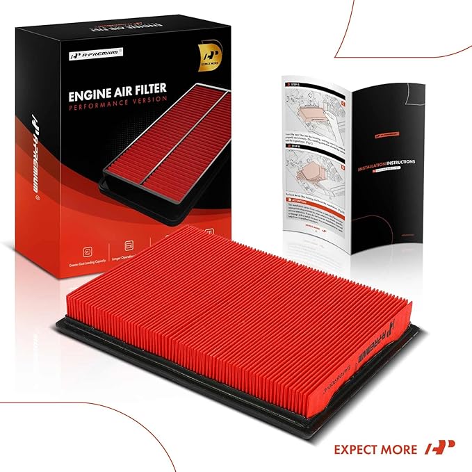 A-Premium High-performance, Pre-oiled Engine Air Filter Compatible with Nissan & Infiniti Models - FX35, FX50, M56, Q50, Q60, Q70, QX70, 300ZX, Juke, Rogue, Sentra- Replace# 16546-30P00