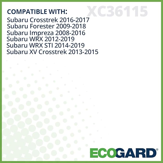 ECOGARD XC36115 Cabin Air Filter Fits 2009-2018 Subaru Forester, 2008-2016 Impreza, 2013-2015 XV Crosstrek, 2016-2017 Crosstrek, 2015-2021 WRX, 2013-2021 WRX STI, 2013-2016 XV