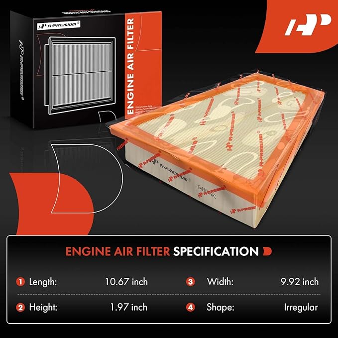 A-Premium Engine Air Filter Compatible with BMW F10 E84 E89 528i, 528i xDrive, X1, Z4, 2011-2016, 2.0L 3.0L, Flexible Panel, Replace# 13717582908