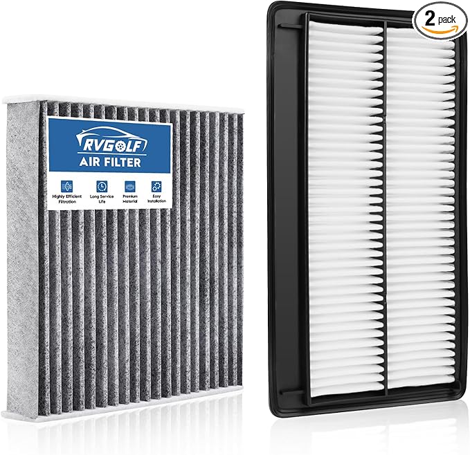 Engine+Cabin Air Filters Fit for 2022-2025 2026 Acura MDX 3.5L, 2023-2025 2026 Honda Pilot 3.5L Air Filter With Activated Carbon Replacement CF11182 17220-61A-A00