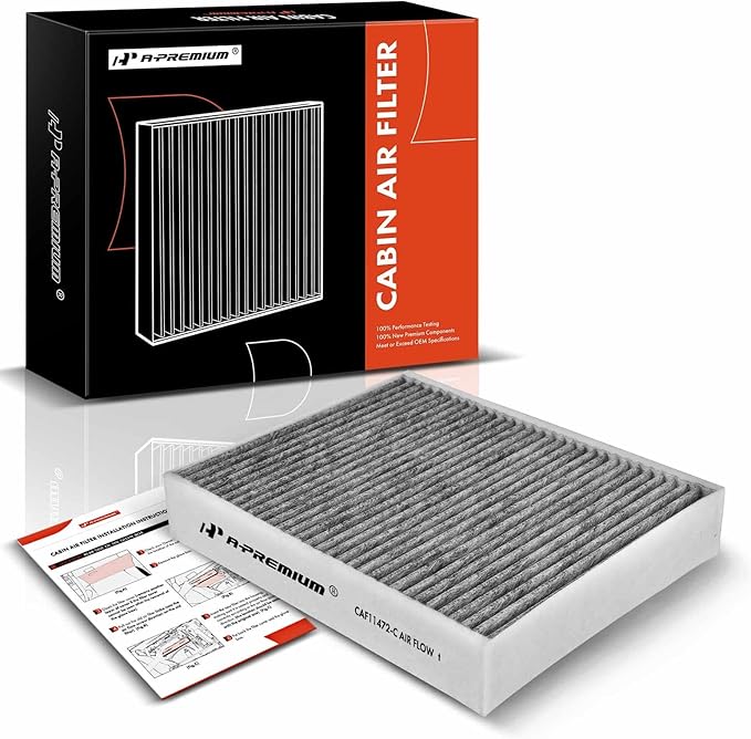 A-Premium Cabin Air Filter with Activated Carbon Compatible with BMW 320i, 320i xDrive, 328d, 328i, 330e, 330i, 330i xDrive, 335i, 428i, 430i, 435i, 440i, 228i, 230i, M2, M3, M4, ActiveHybrid 3, RWD