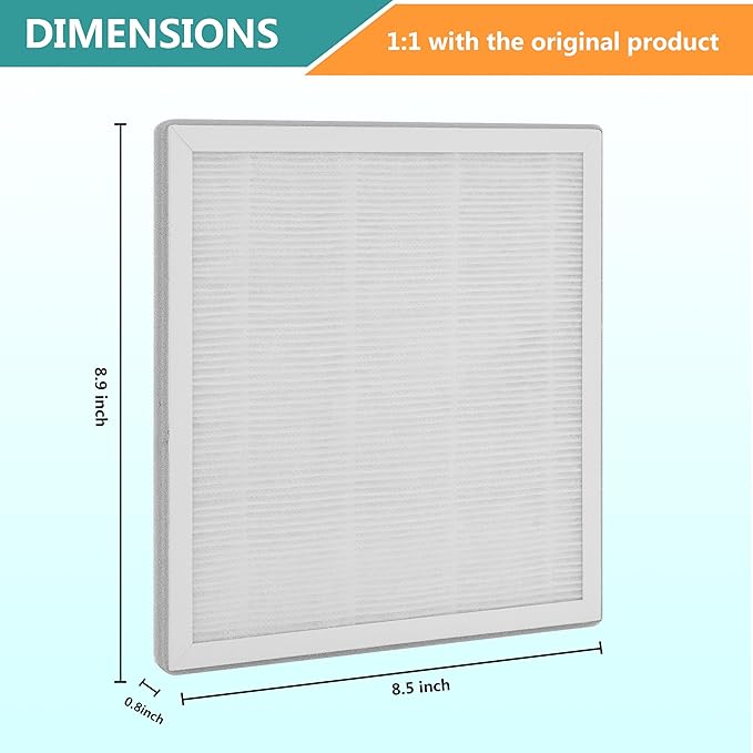 3-in-1 True HEPA Replacement Filter Compatible with Pure Enrichment PureZone Air Purifier PEAIRPLG, Part number PEAIRFIL, 2-Pack