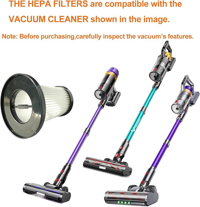 2Pack Hepa Replacement Filters Compatible with Vacusion VBS-02, INTETURE BP30 Cordless Vacuum Cleaner, Washable Pre-motor Filters Works with TVTAU T10 Upright Vacuum.(3.58in*3.58in*3.75in)