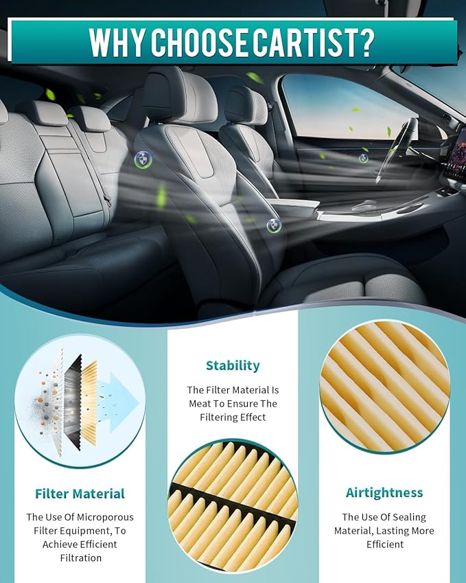 Cartist 13367308 Replacement Engine Air Filter Compatible with Chevrolet Cruze 1.4L L4 2019-16, Cruze NG 2016, Cadillac ATS 2018-16 Automotive Air Filters High Filter Capacity(1 Pack)