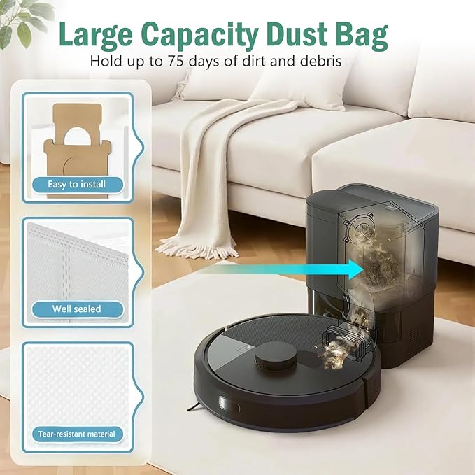 Max 705 Vac Replacement Parts for iRobot Roomba Max 705 Vac/Plus 504 Vac Robot, for Roomba Max 705 Vac Accessories Kit: 2 Main Brush, 6 Side Brush, 6 Dust Bag, HEPA Filter