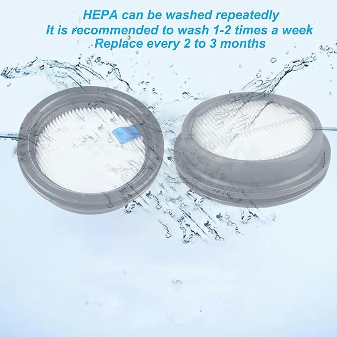 4Pack Hepa Filters Replacement Compatible with Tikom V500 Cordless Vacuum Cleaner. Washable Filters Works with Tikom 40kpa Stick Vacuum.