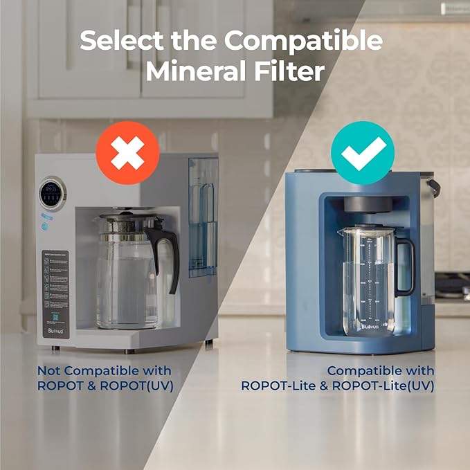 Bluevua Dual-Pack Remineralization Filters, One-Year Set for RO100ROPOT-LITE, Alkaline for Reverse Osmosis Filter, Remineralize and Increase pH for Pure Drinking Water