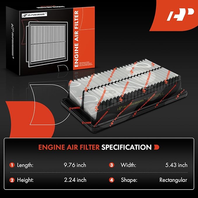 A-Premium Engine Air Filter Compatible with Hyundai Venue 2020 2021 2022 2023 2024, 1.6L, Replace# 28113K2100
