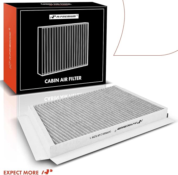 A-Premium Cabin Air Filter w/Activated Carbon Compatible with Mercedes-Benz Models - C230, C240, C280, C32 AMG, C320, C350, C55 AMG, CLK320, CLK350, CLK500, CLK55 AMG, CLK550, CLK63 AMG - Under Hood