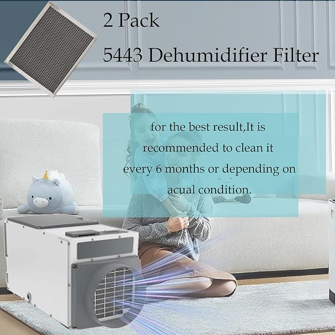 5443 Dehumidifier Filter MERV 8 for Aprilaire Whole-House (10"x12"x1") Models 1830, 1850, 1852 and Ventilation Models 8191 8192, Used for Basements, Whole Homes, Office - 2 Pack