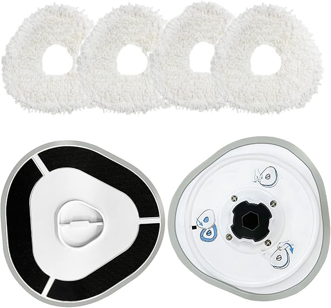 Replacement Mop Pad Holder Module with 4 Mop Pads Compatible for NARWAL T10 J1 J2 Microfiber Resuable Mop Cloth Robot Vacuum Cleaner Accessories
