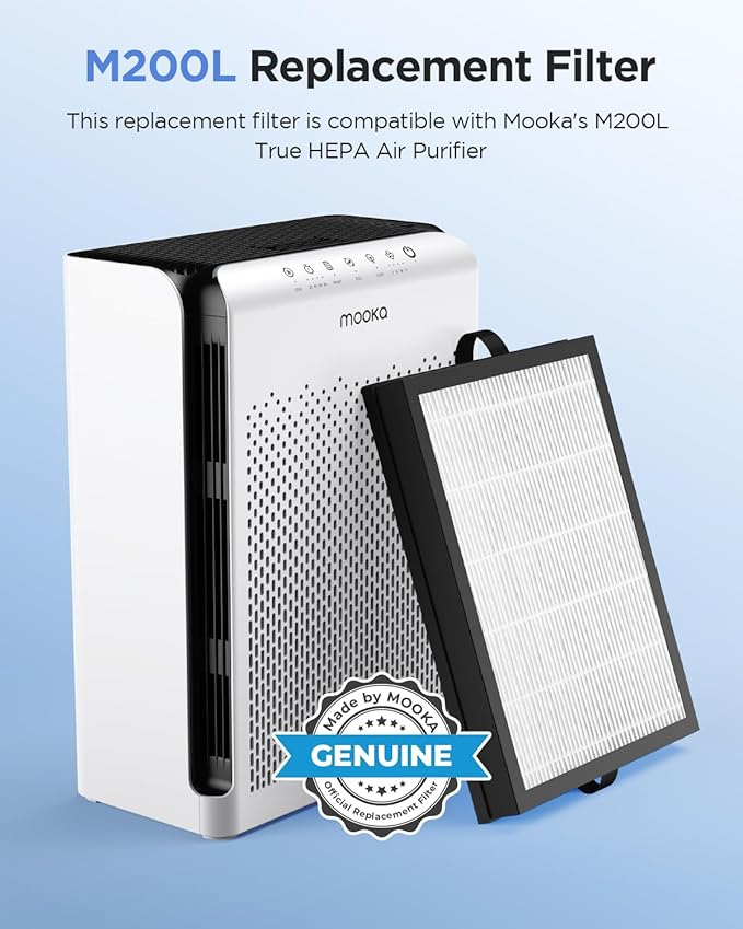 MOOKA Official Replacement HEPA Filter for M200L Air Purifier (1-Pack)