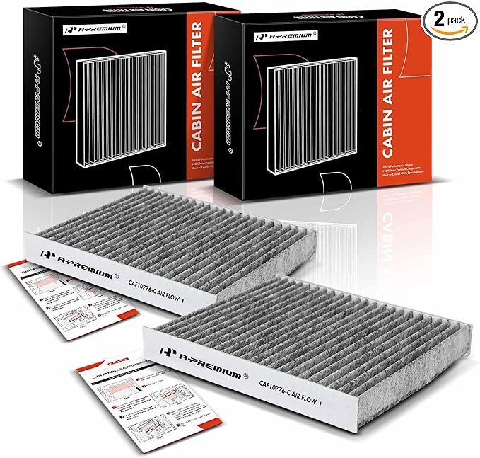A-Premium 2-PC Cabin Air Filter with Activated Carbon Compatible with Kia Soul 2010 2011 2012 2013, Replace# 971332K000