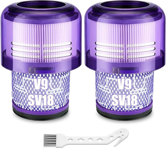 Lemige 2 Pack V9 SV18 Vacuum Filter Replacement Parts for Dyson V9 Motorbar SV18 Digital Slim Cordless Vacuum, For Dyson Filter Replacement Part No. 970612-01