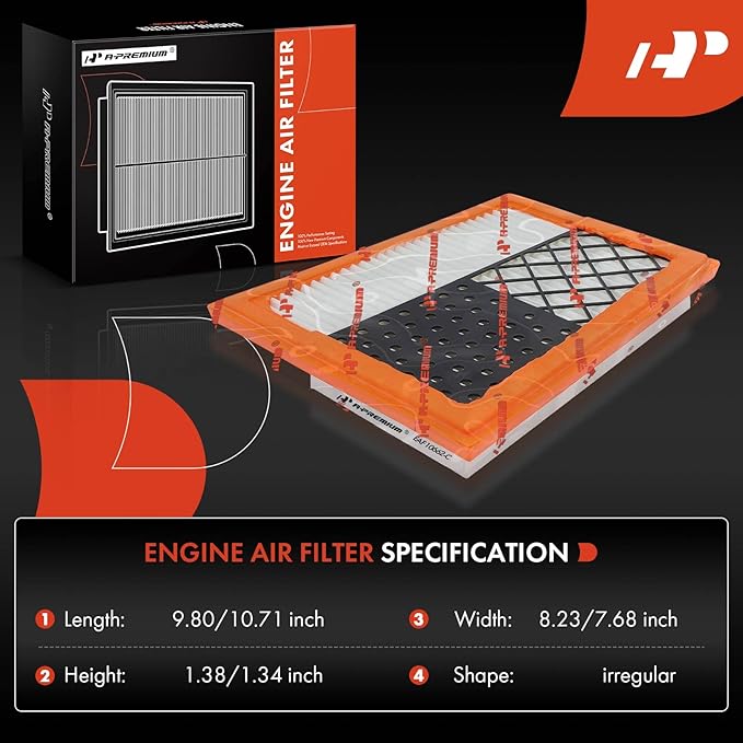 A-Premium 2-PC Engine Air Filter Compatible with Mercedes-Benz W211 W164 E320, E350, GL320, GL350, ML320, ML350, R320, R350, 2007-2013, V6 3.0L, Replace# 6420940204