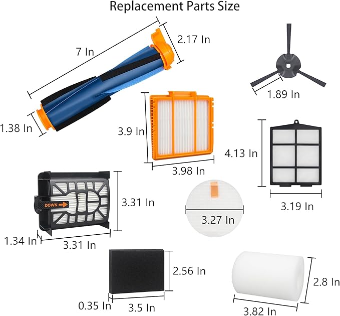 Replacement Parts Compatible with Shark UR2360S UR2360 UR2360EEUS Ultra Robot Vacuum (19 Pack)