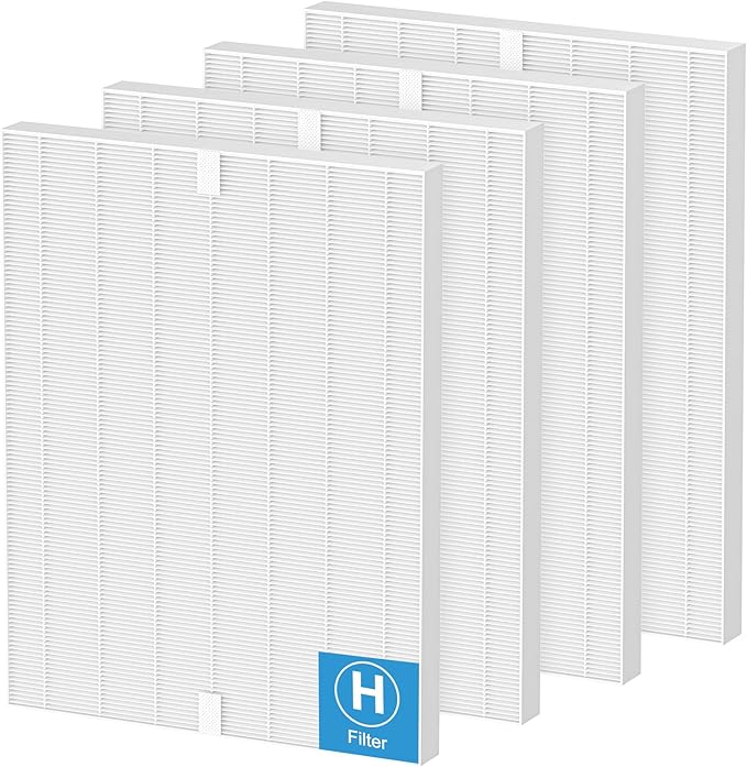 116130 Replacement Filter H Compatible with Winix 5500-2 PlasmaWave and AM80 Air Purifier, 4 Pack Replacement HEPA Filter Only