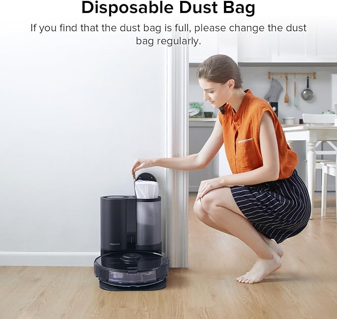 roborock 12 Packs Disposable Dust Bags for S7+ and S7 MaxV Plus Robot Vacuum Cleaner, 1.8L Large Capacity Vacuum Cleaner Dust Bags Replacement Parts