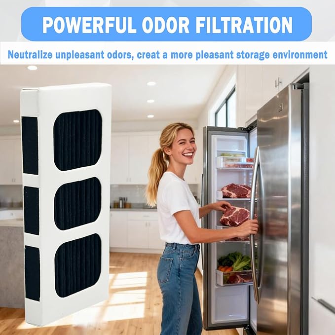 3 Pcs Refrigerator Air Filter Compatible with Frigidaire FRFG1723AV, FRSS2623ASC, FRSS2623ASD, GRQC2255AF0, GRSC2352AD0, GRSC2352AD1, GRSC2352AD2, GRSC2352AD3, GRSC2352AF0, GRSC2352AF2, GRSC2352AF3