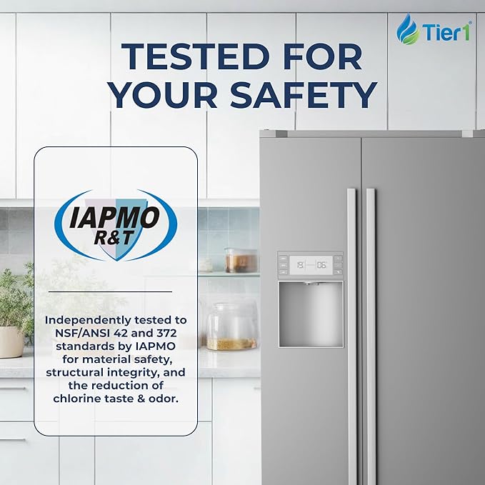 Tier1 RWF1031 WF2CB Refrigerator Water Filter | Replacement for PureSource2 WF2CB & EWF01 Fridge Filter - Up to 24 Months Supply | Easy Install | Odor Control | Clean & Great Tasting Water (4-pk)